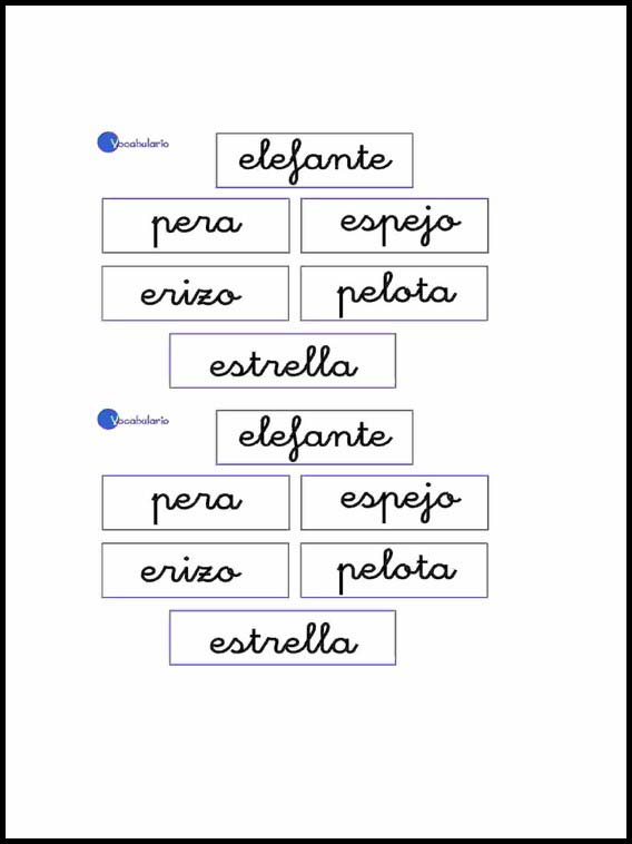 Ordforråd at lære Spansk 5