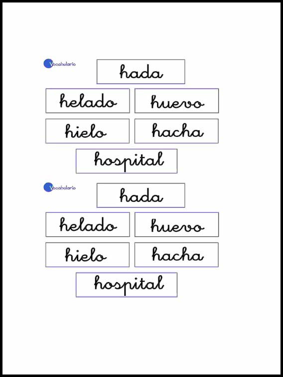 Ordforråd at lære Spansk 8